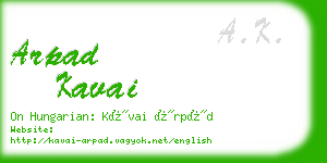 arpad kavai business card